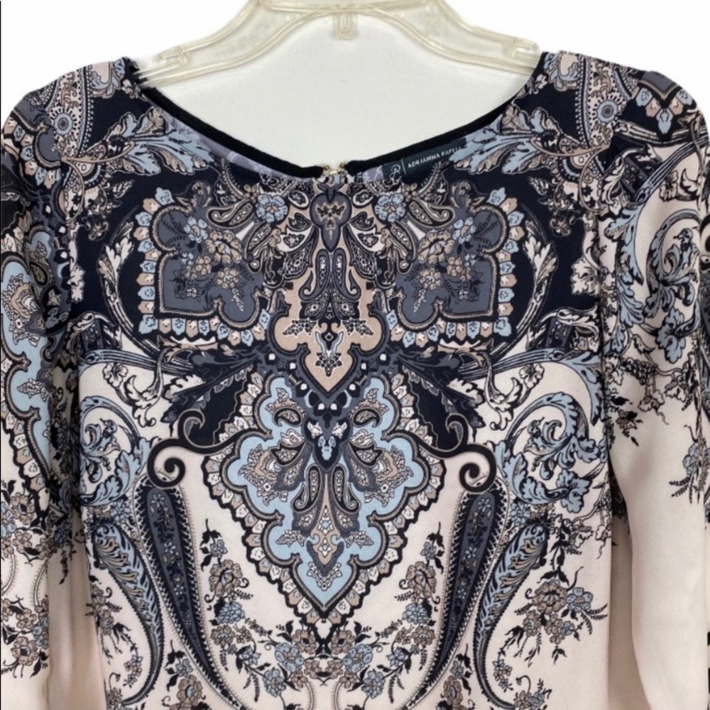 Adrianna Papell Patterned Blouse Long Sleeves Size S - Picture 3 of 8
